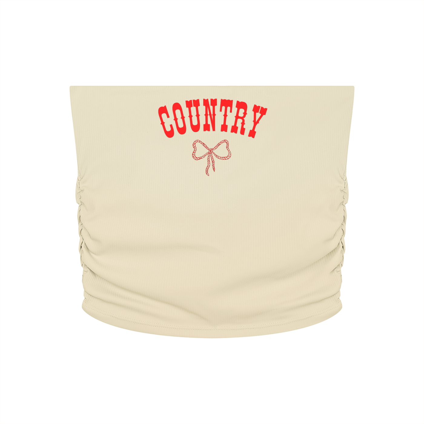Country Ruched Cropped Tube Top