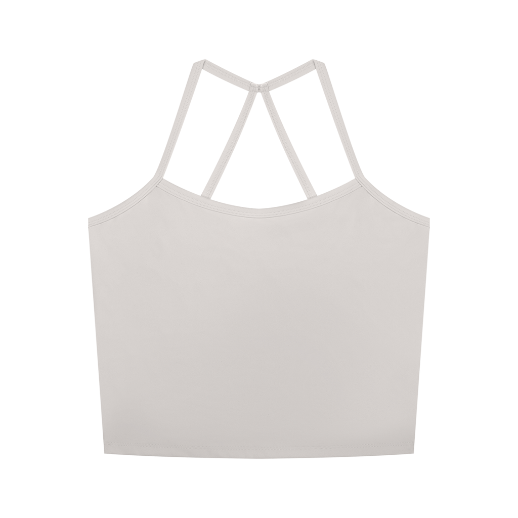 Women's Cross Back Active Crop Tank | Built-In Padded Workout Top