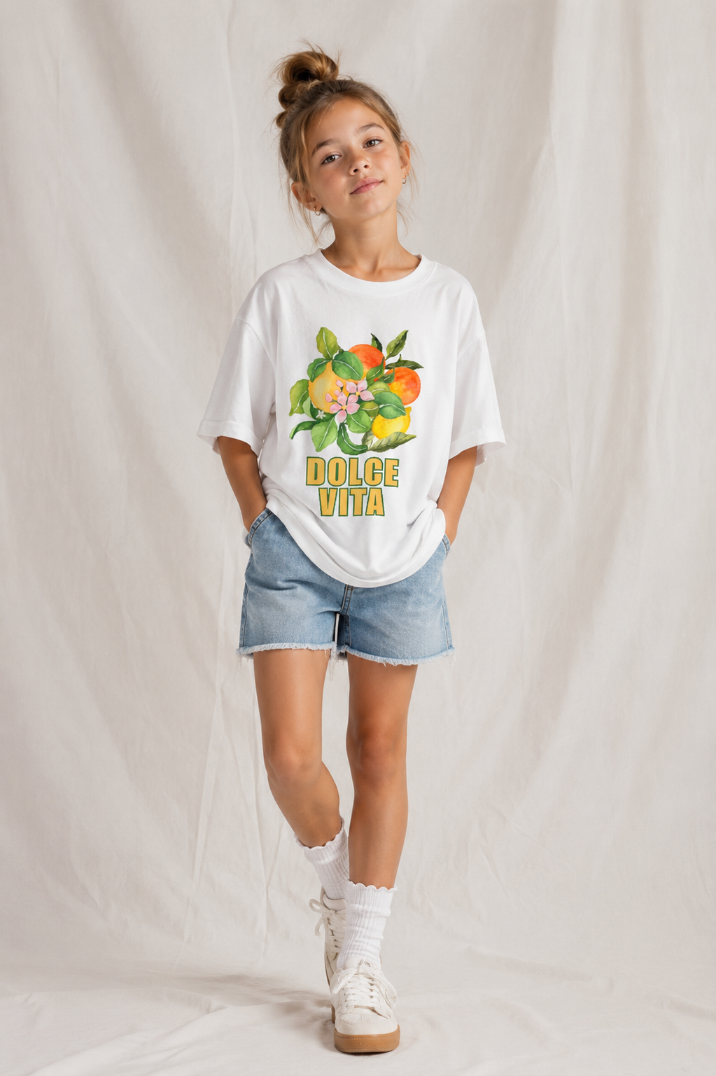 Dolce Vita Youth T‑Shirt — Citrus Floral Graphic Tee