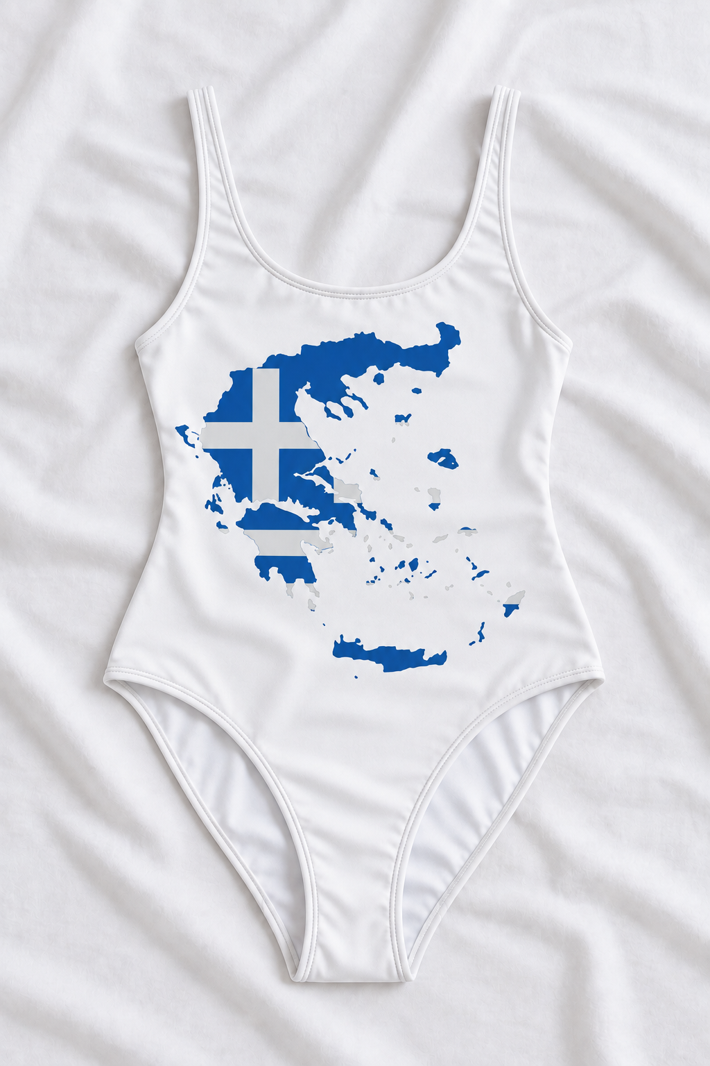 Greece Map One-Piece Swimsuit – Women’s Greek-Inspired Swimwear