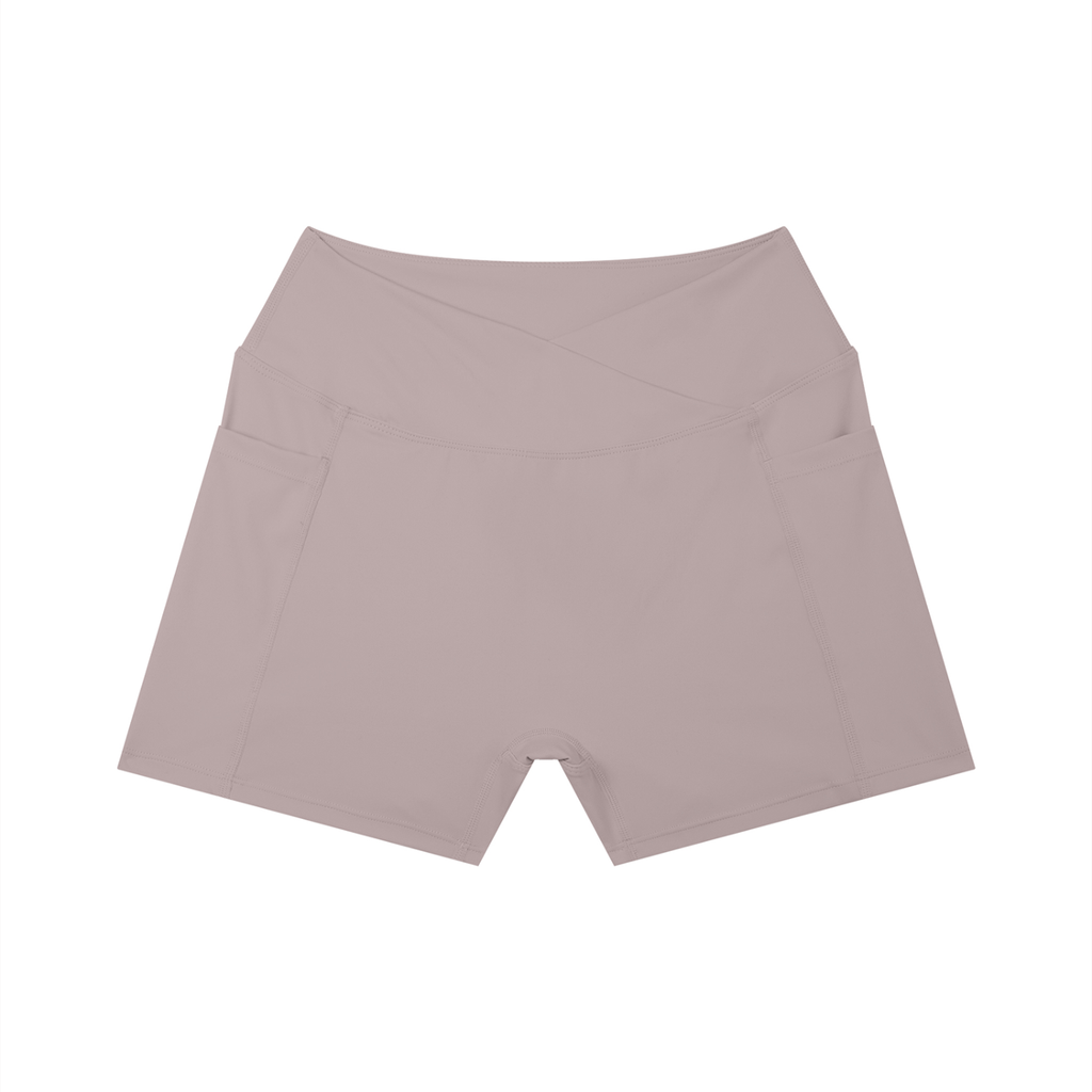 Women's High Rise Pocket Biker Shorts | Athletic Performance Workout Shorts