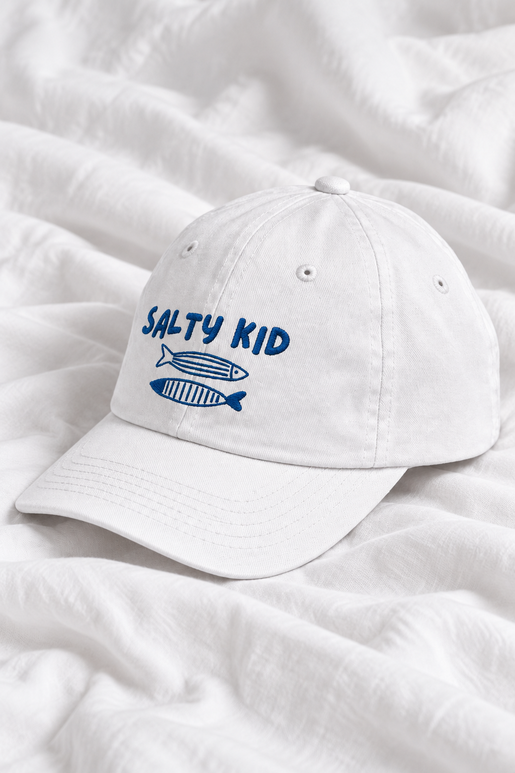 Salty Kid Embroidered Kids Cap | Adjustable Cotton Baseball Hat