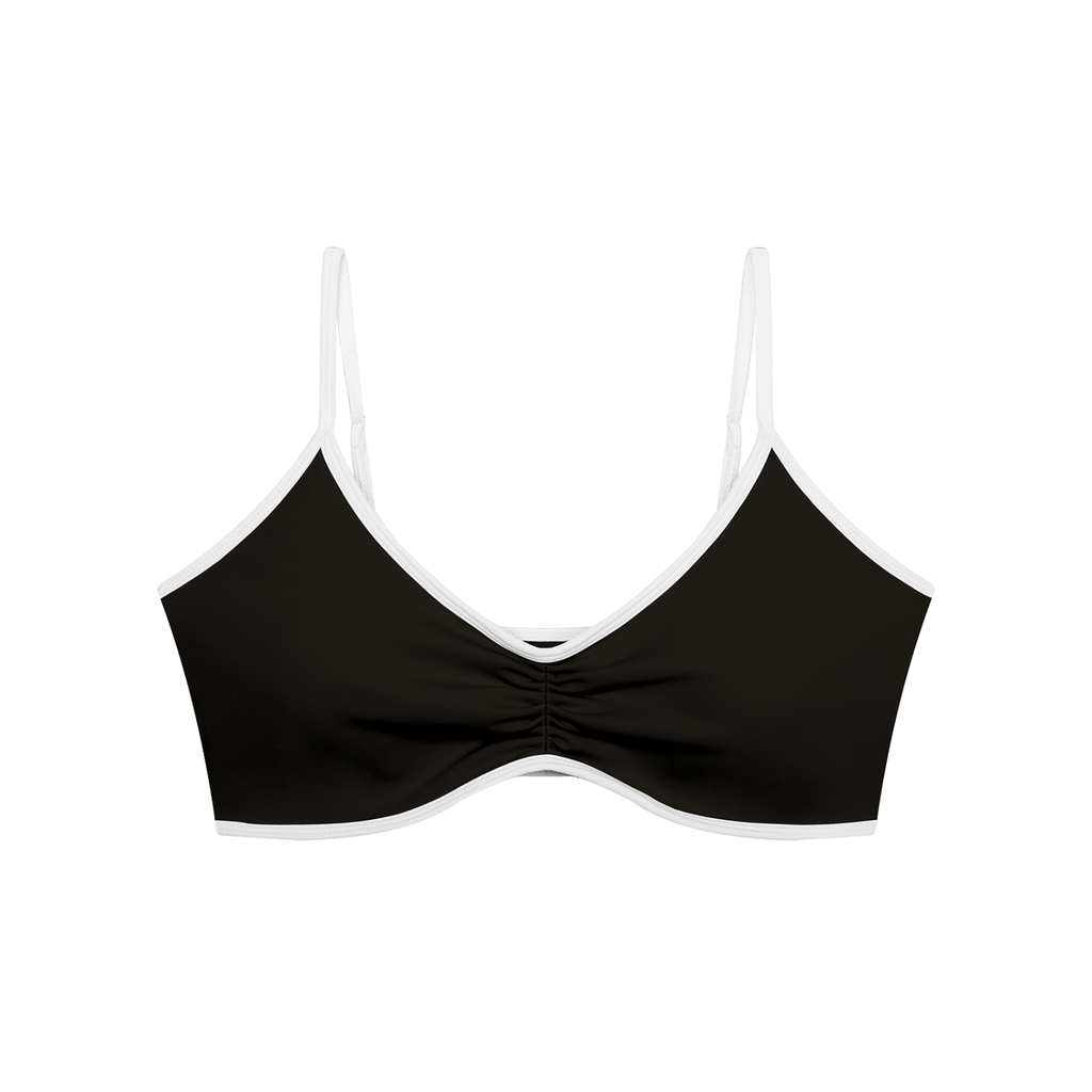 Women's Color Block Ruched V-Neck Sports Bra | Built-In Padded Athletic Workout Bra