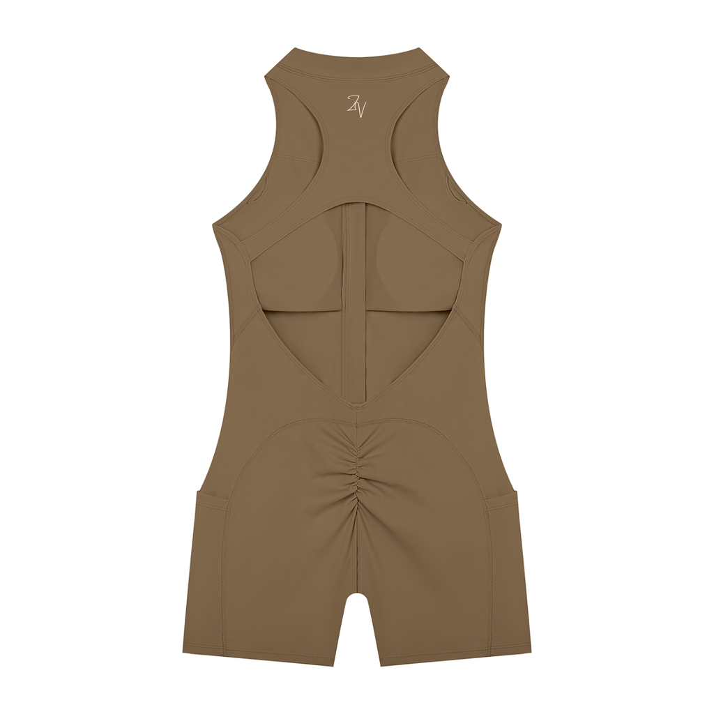 Women's Quarter-Zip Romper | Athletic One-Piece Activewear