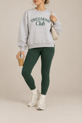 Tired Moms Club Fleece Side Slit Crewneck Sweatshirt – Funny Mom Graphic Sweatshirt