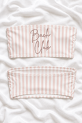 Bach Club Pink Striped Bandeau Bikini Top | Bachelorette Swimwear