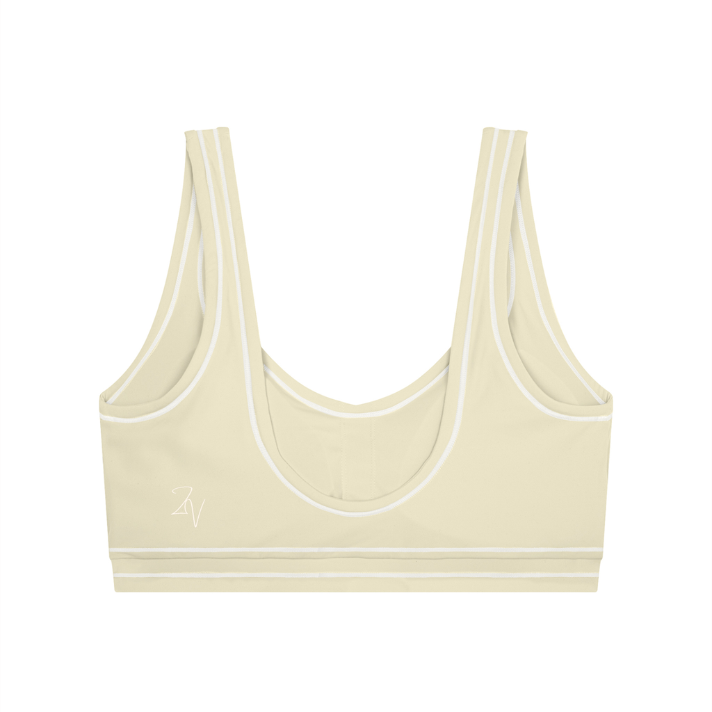 Topstitched Sports Bra with Built-In Padding | Women's Supportive Workout Bra