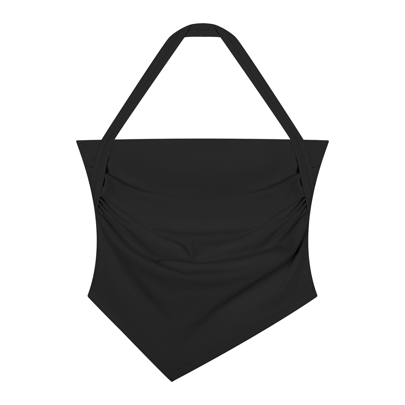 Women's Ruched Halter Neck Tank Top | Built-In Padded Crop Tank
