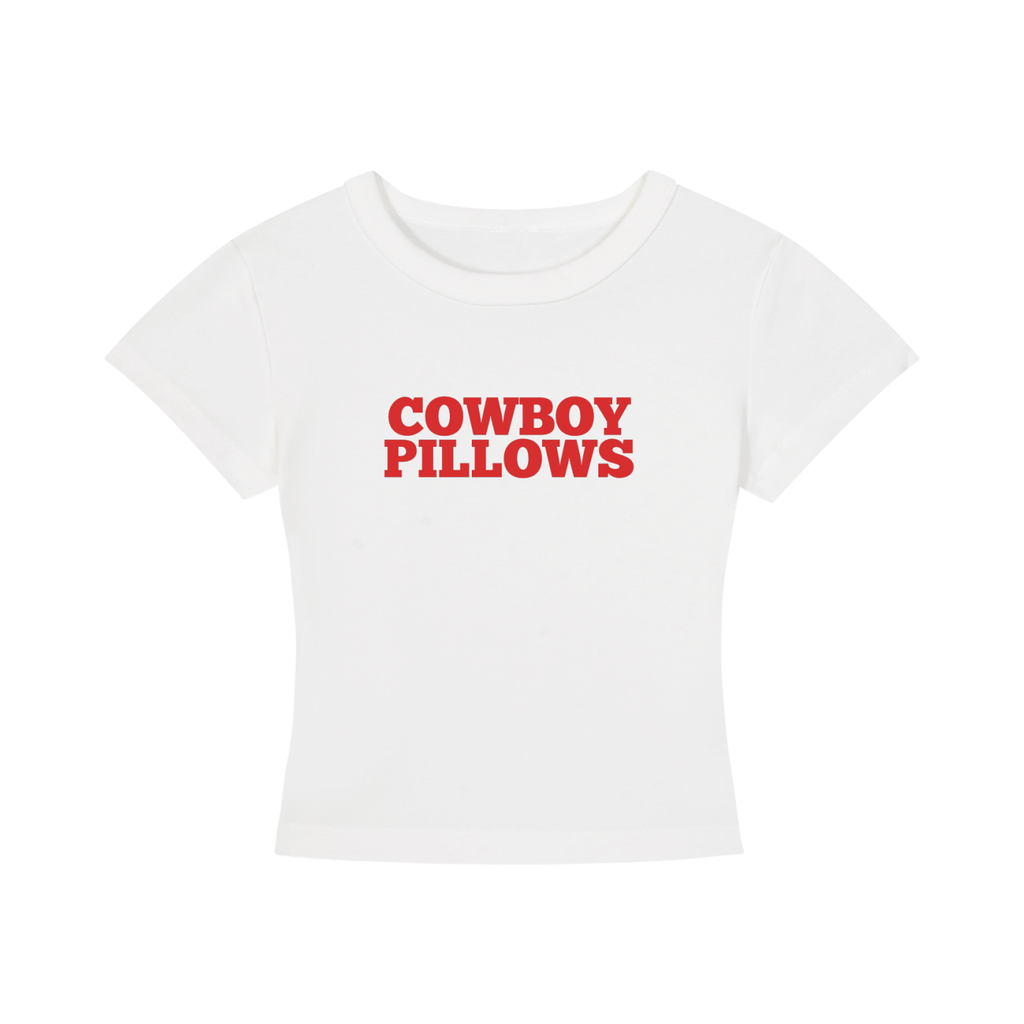 Cowboy Pillows Women's Cropped Graphic Tee | Soft Cotton Stretch Western Crop Top