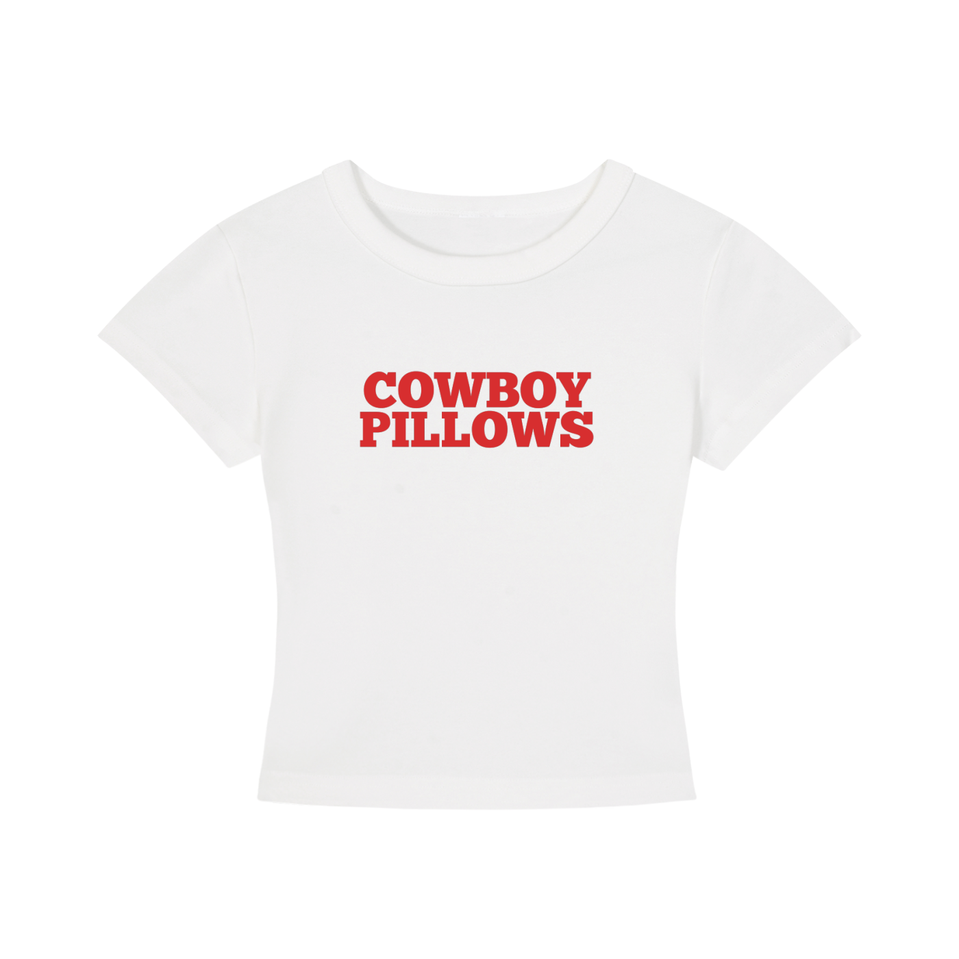Cowboy Pillows Women's Cropped Graphic Tee | Soft Cotton Stretch Western Crop Top