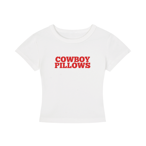 Cowboy Pillows Women's Cropped Graphic Tee | Soft Cotton Stretch Western Crop Top