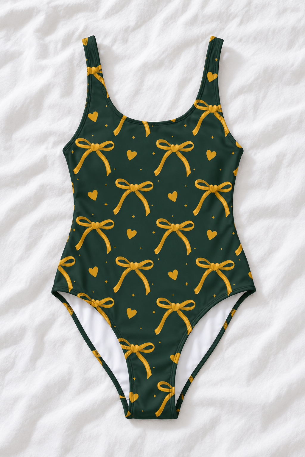 Green Bay Football One-Piece Swimsuit – Women’s Game Day Swimwear