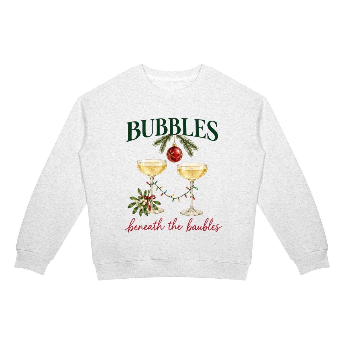 Bubbles Beneath the Baubles Unisex Christmas Crewneck Sweatshirt