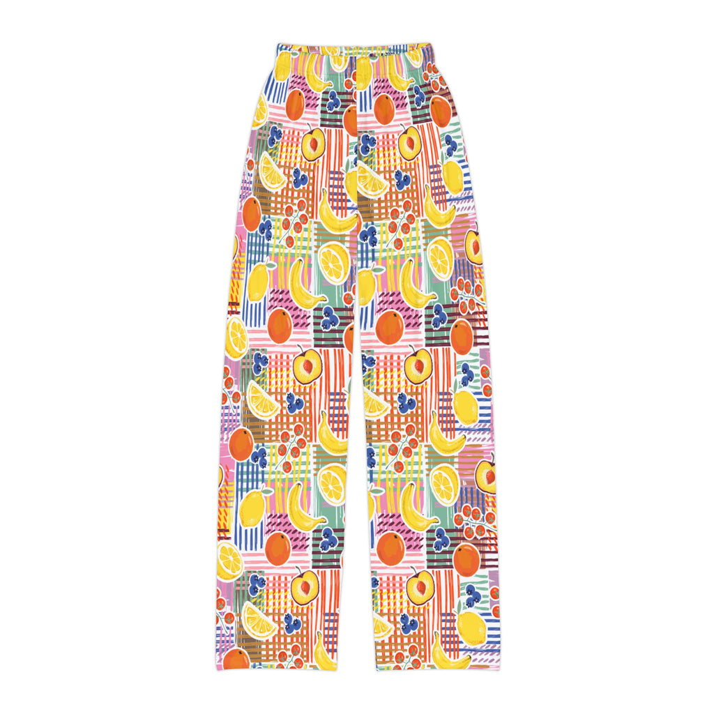 Kids Fruit Pattern Lounge Pants - Colorful Tropical