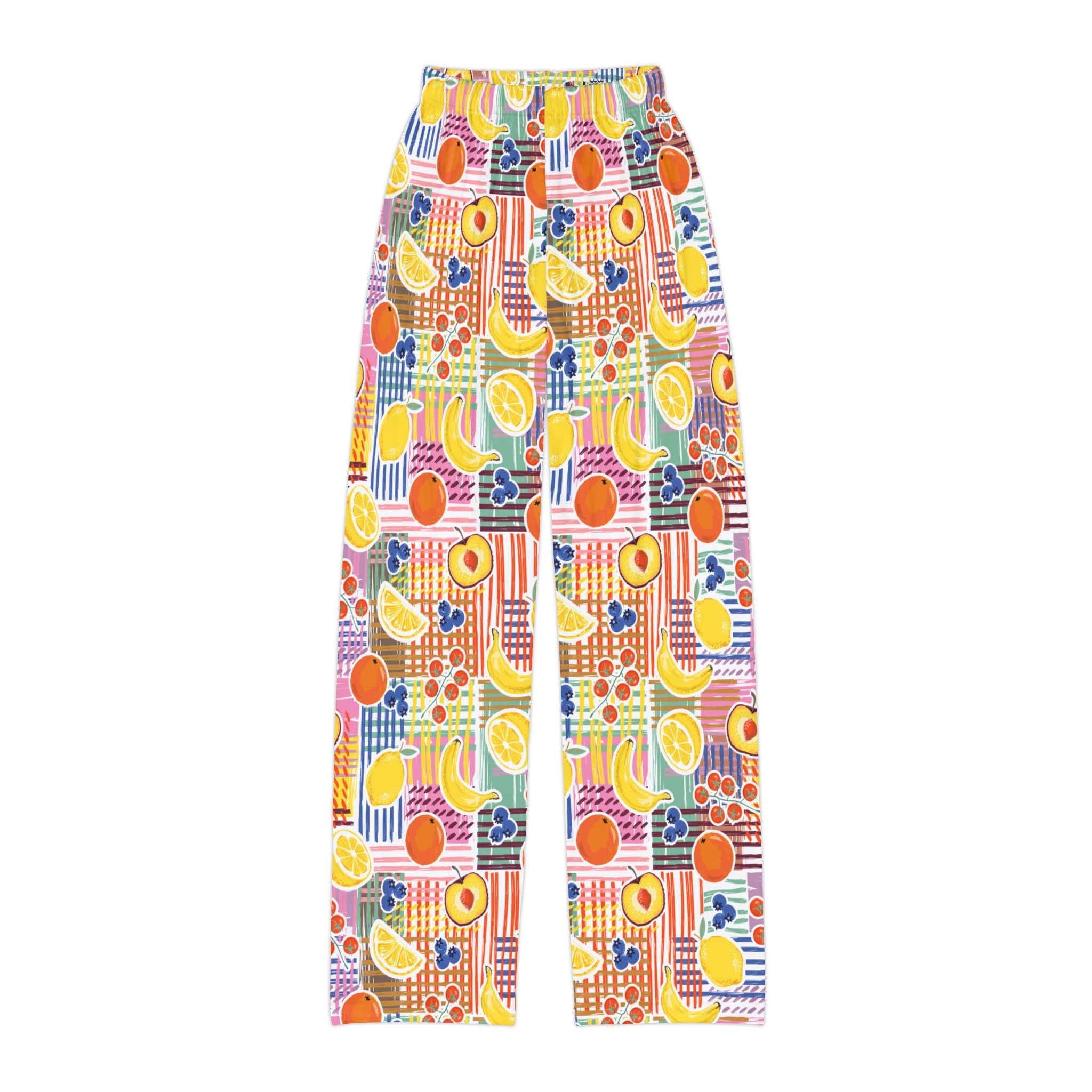 Kids Fruit Pattern Lounge Pants - Colorful Tropical