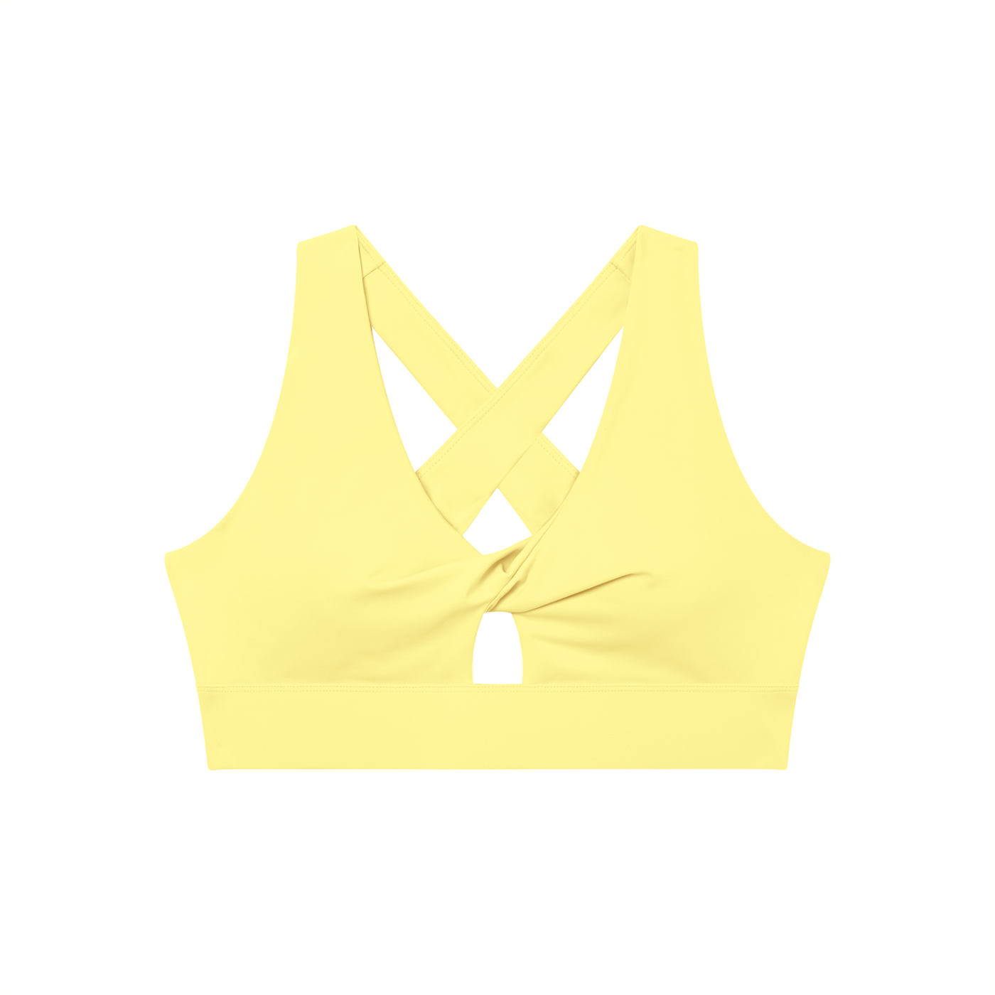 Women's Twist Front V-Neck Sports Bra | Built-In Padded Athletic Workout Bra
