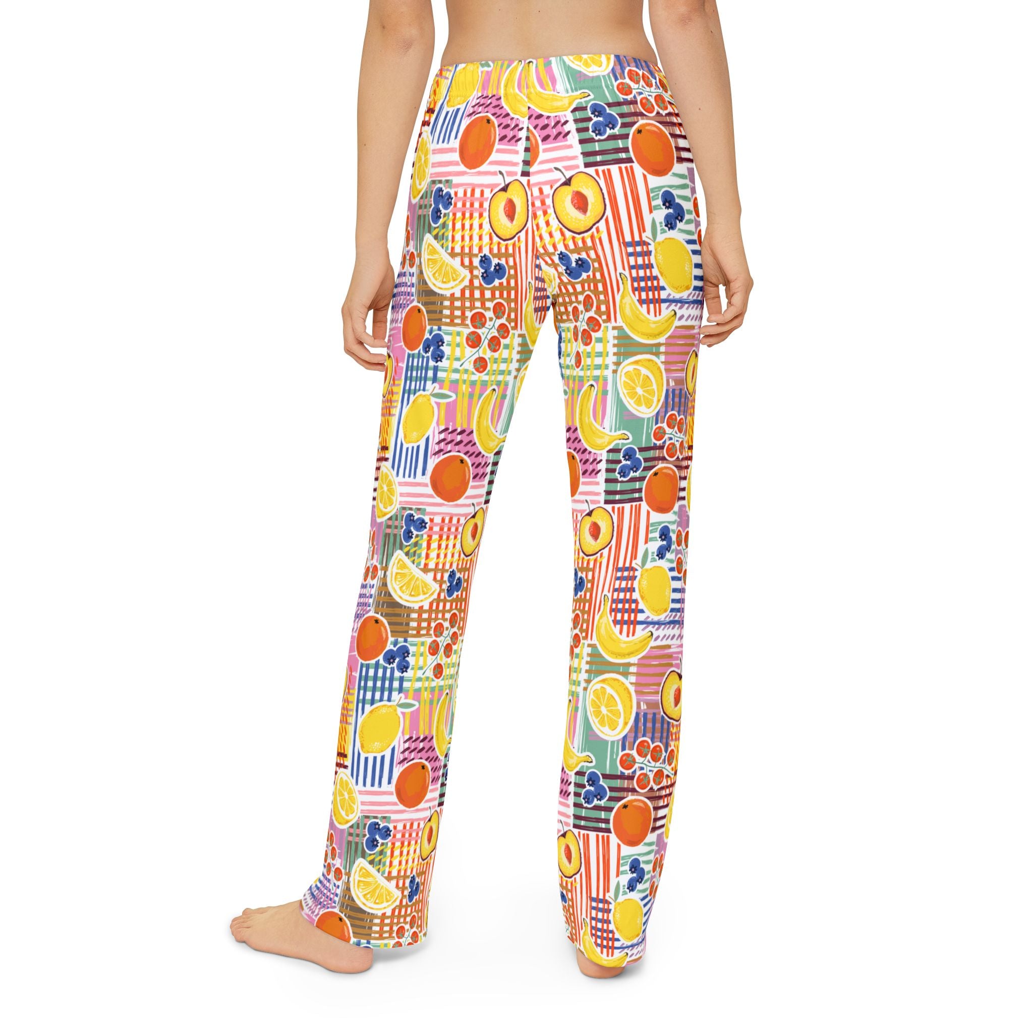 Kids Fruit Pattern Lounge Pants - Colorful Tropical