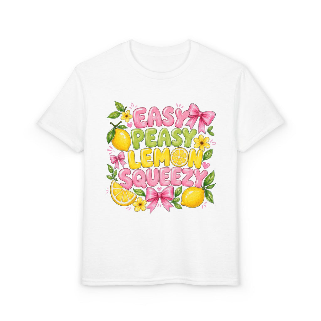 Youth T-Shirt — "Easy Peasy Lemon Squeezy" Cute Lemon Graphic Tee