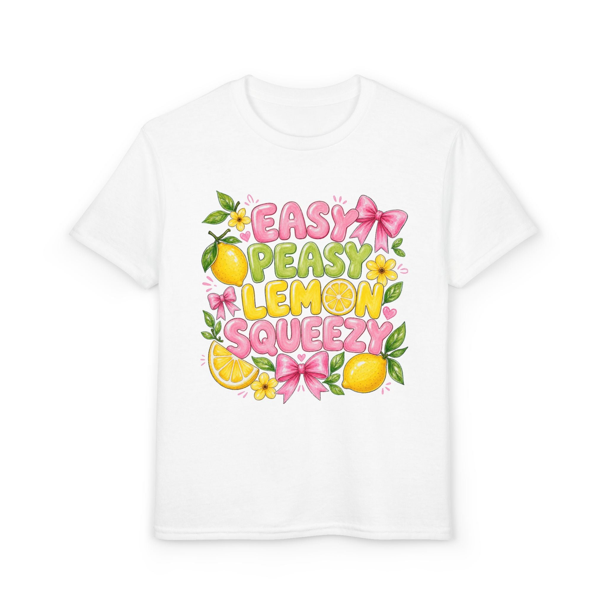 Youth T-Shirt — "Easy Peasy Lemon Squeezy" Cute Lemon Graphic Tee