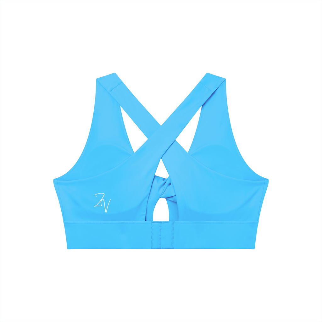 Women's Twist Front V-Neck Sports Bra | Built-In Padded Athletic Workout Bra