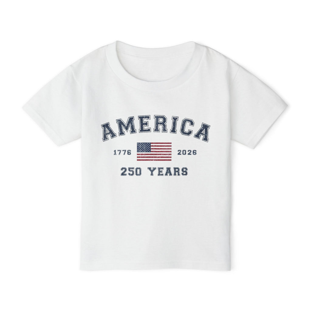 America 250 Years Toddler T-Shirt — 1776–2026 Patriotic Flag Tee
