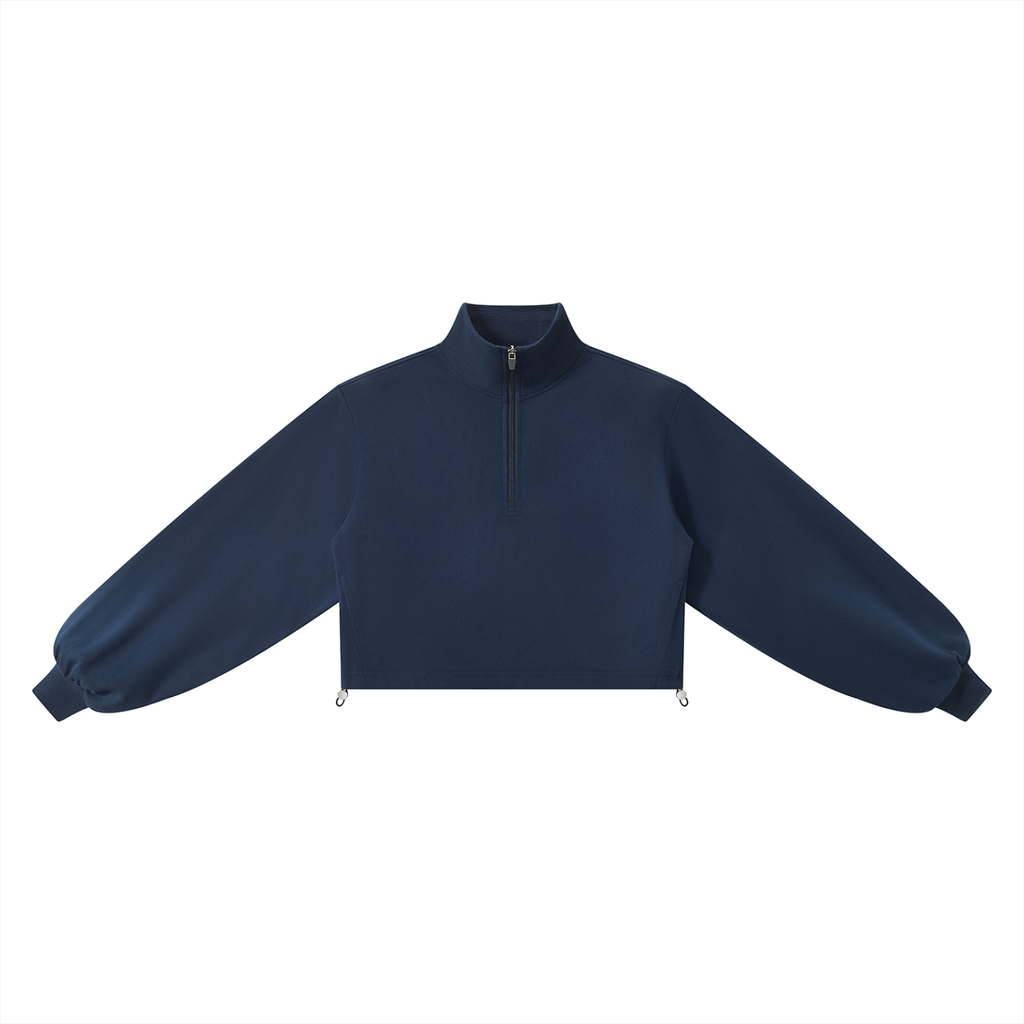 Women's Mock-Neck Quarter-Zip Sweatshirt | Casual Oversized Pullover