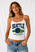 Seattle Low Back Tank Top – Women’s Football Game Day Shirt, Backless Tailgate Top