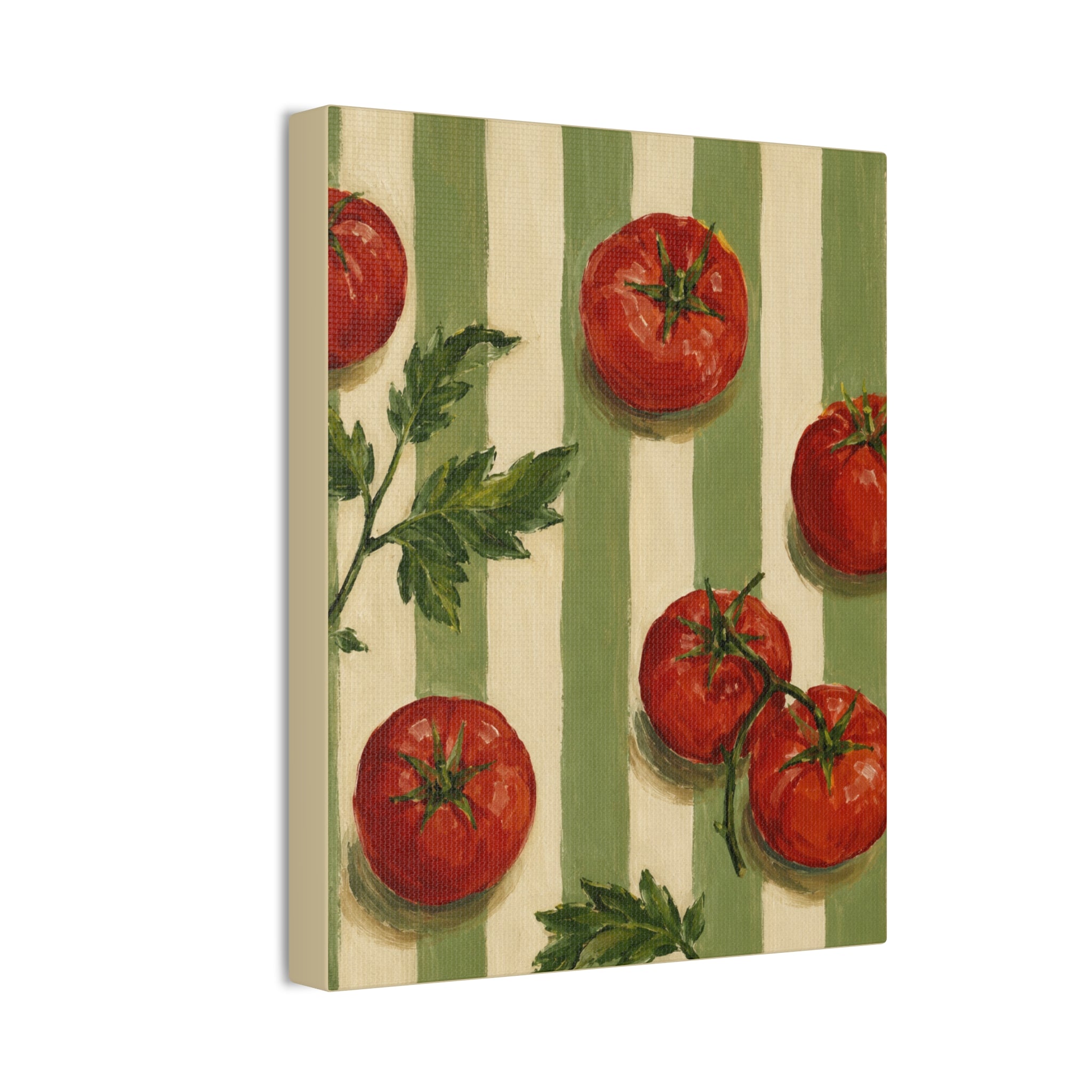 Vintage Tomato Canvas Wall Art, French Country Kitchen Decor, Botanical Vegetable Artwork, Farmhouse Cottagecore Stretched Canvas