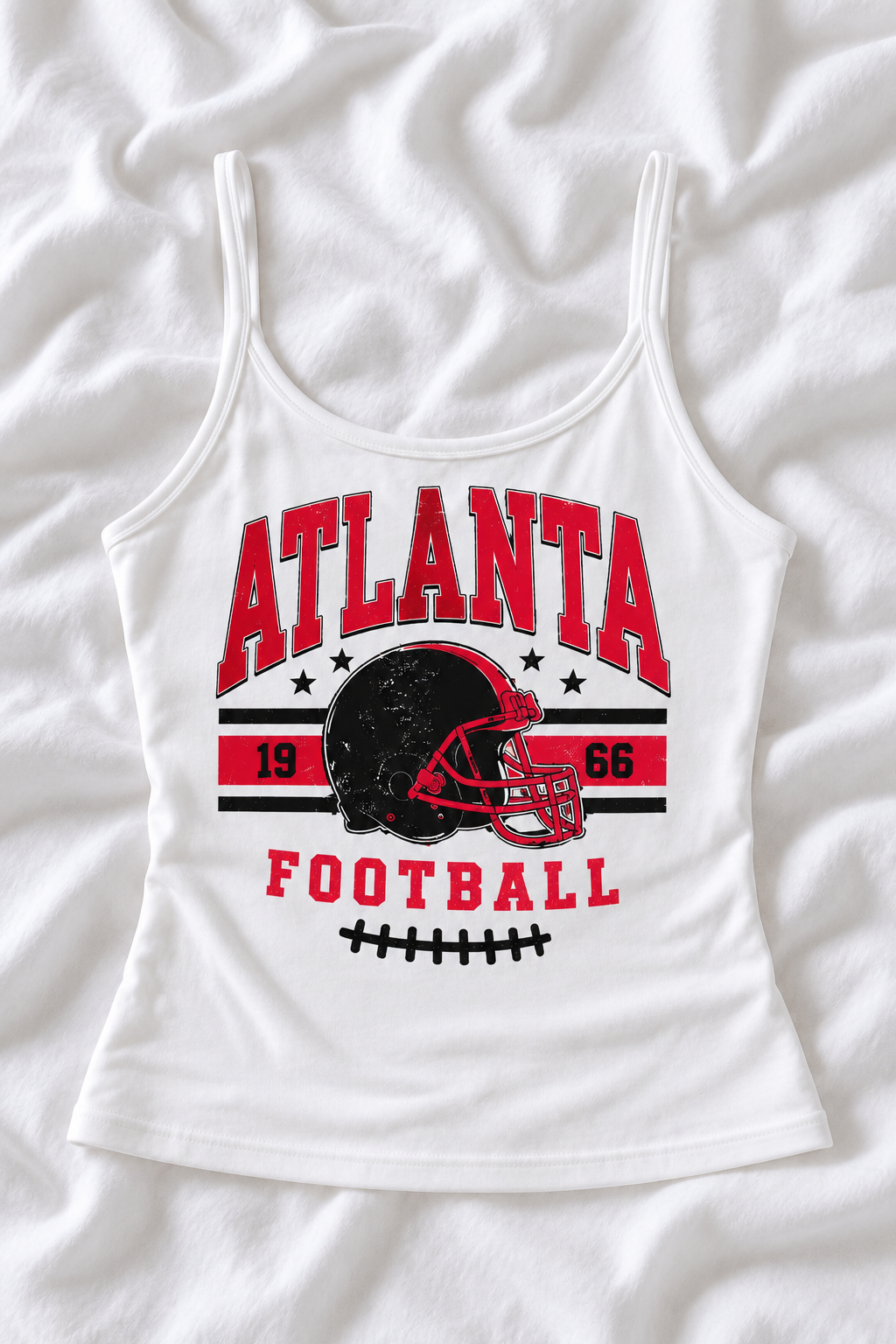 Atlanta Low Back Tank Top – Women’s Football Game Day Shirt, Backless Tailgate To