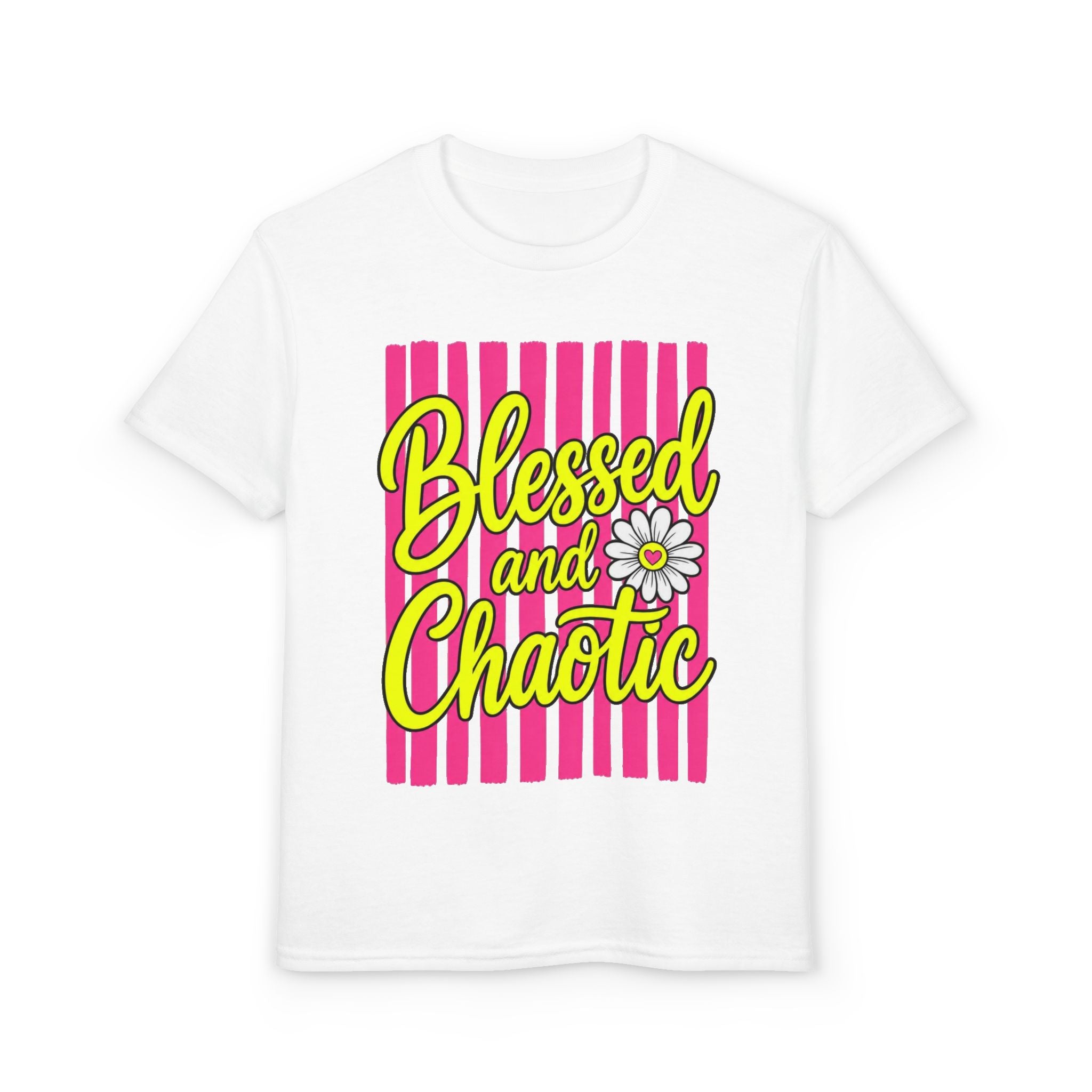 Youth T-Shirt — "Blessed and Chaotic" Daisy Graphic
