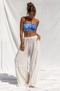 Women's Ocean Blue Tie-Dye Bandeau Bikini Top | Strapless Swim Top