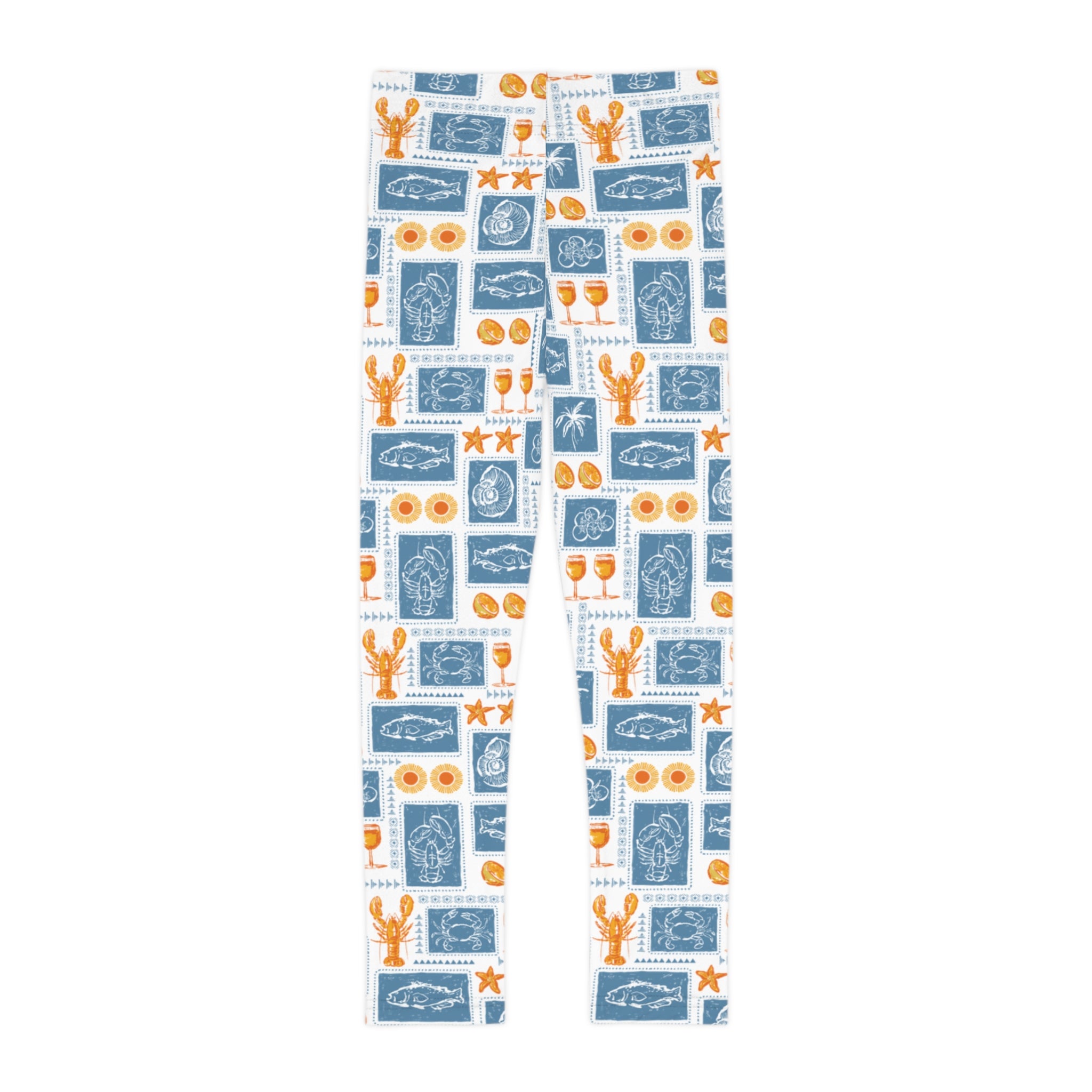 Kids Leggings — Nautical Lobster & Seashell
