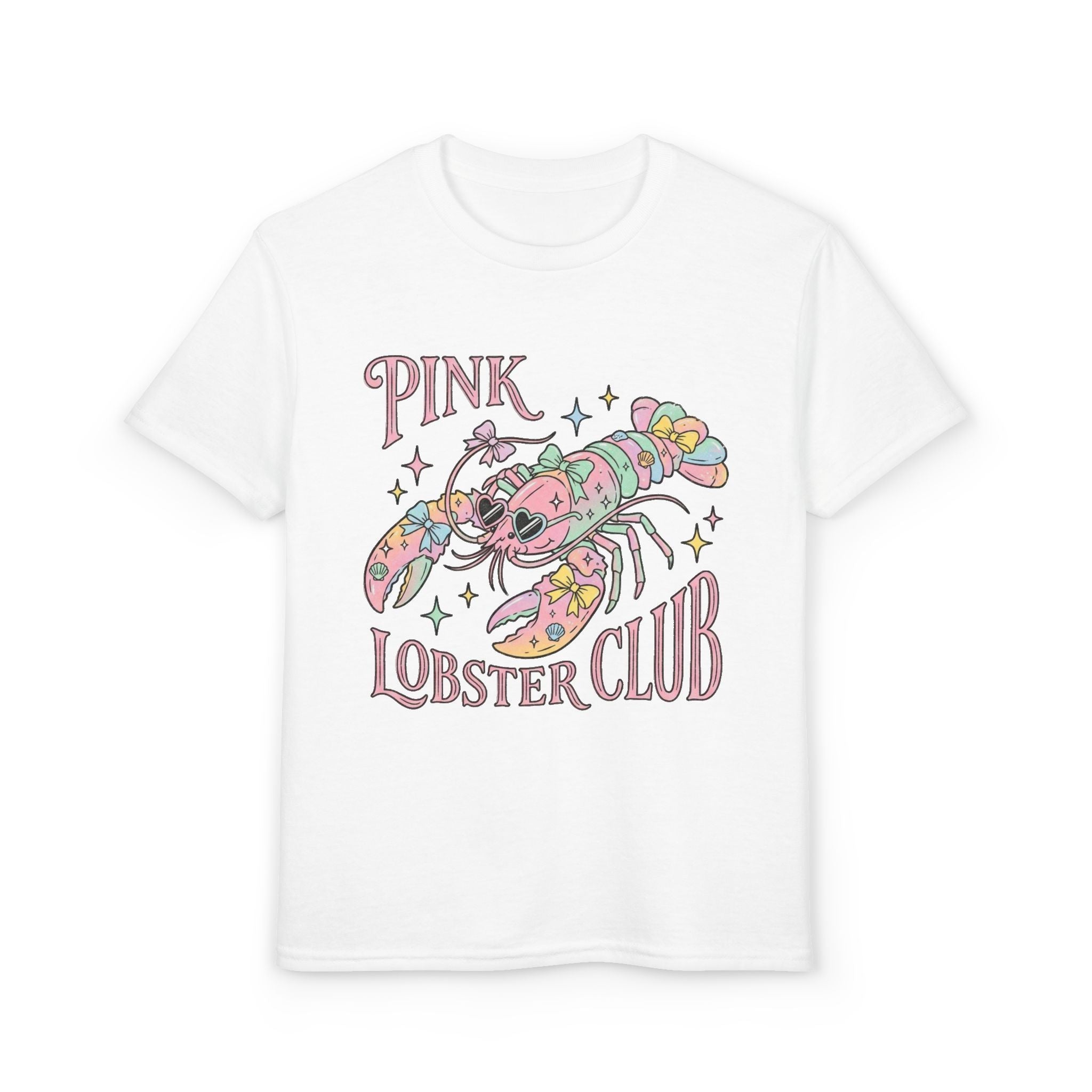 Pink Lobster Club Youth T‑Shirt — Cute Pastel Sea Creature Tee