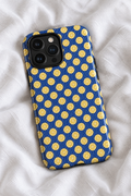 Blue Striped Lemon MagSafe Tough iPhone Case | Italian Summer Citrus Phone Cover