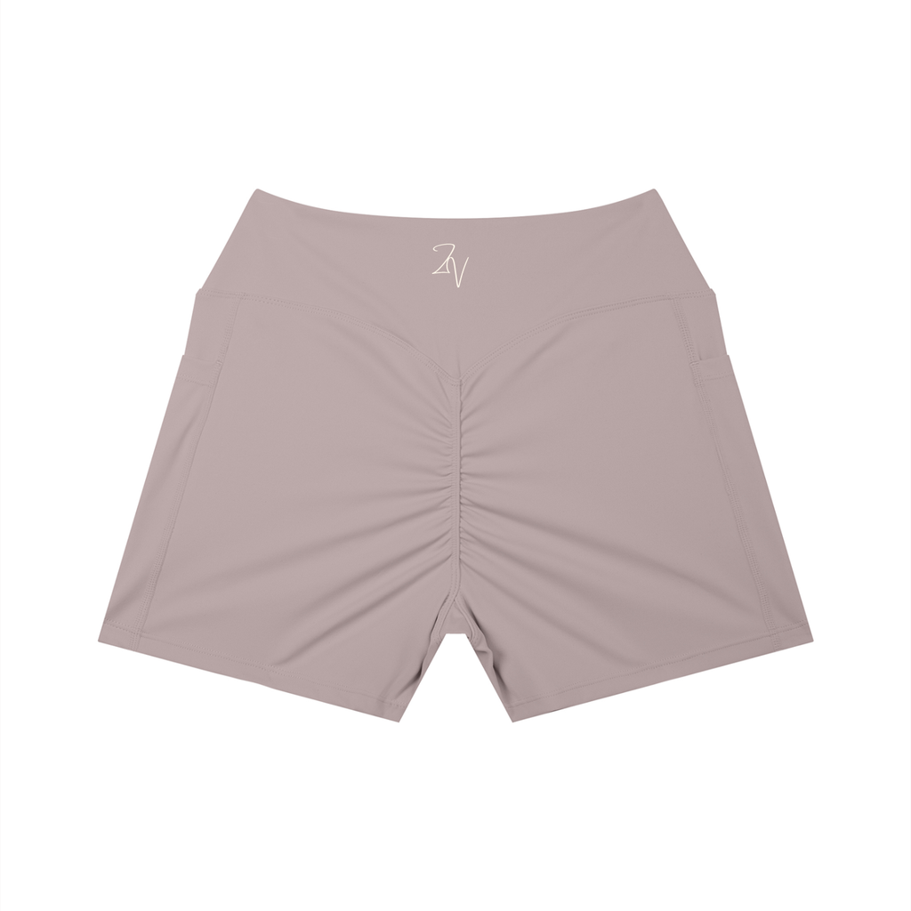 Women's High Rise Pocket Biker Shorts | Athletic Performance Workout Shorts