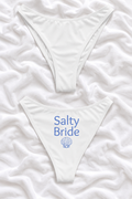 Salty Bride White V Cut Bikini Bottoms | Coastal Bachelorette Swimwear