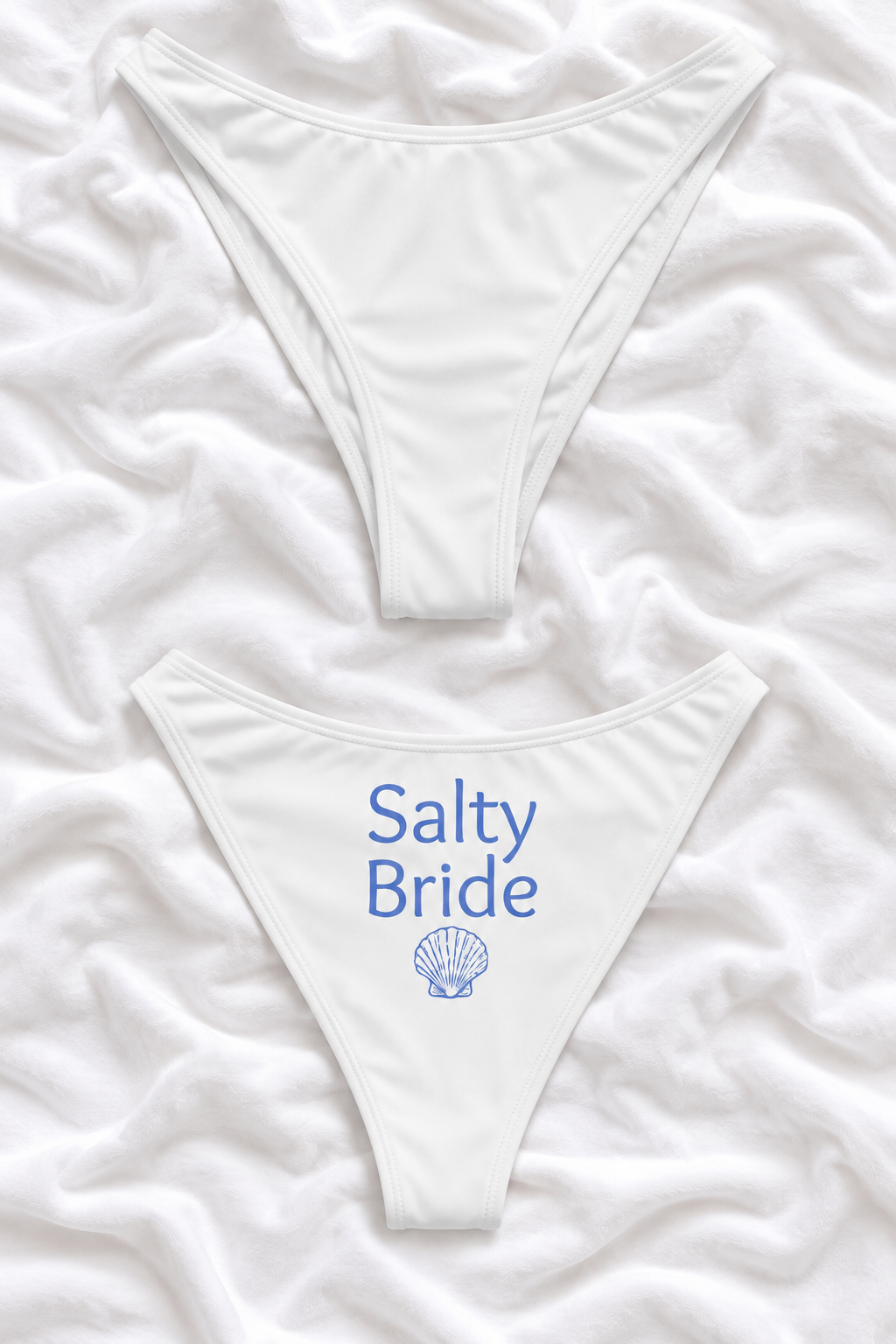 Salty Bride White V Cut Bikini Bottoms | Coastal Bachelorette Swimwear