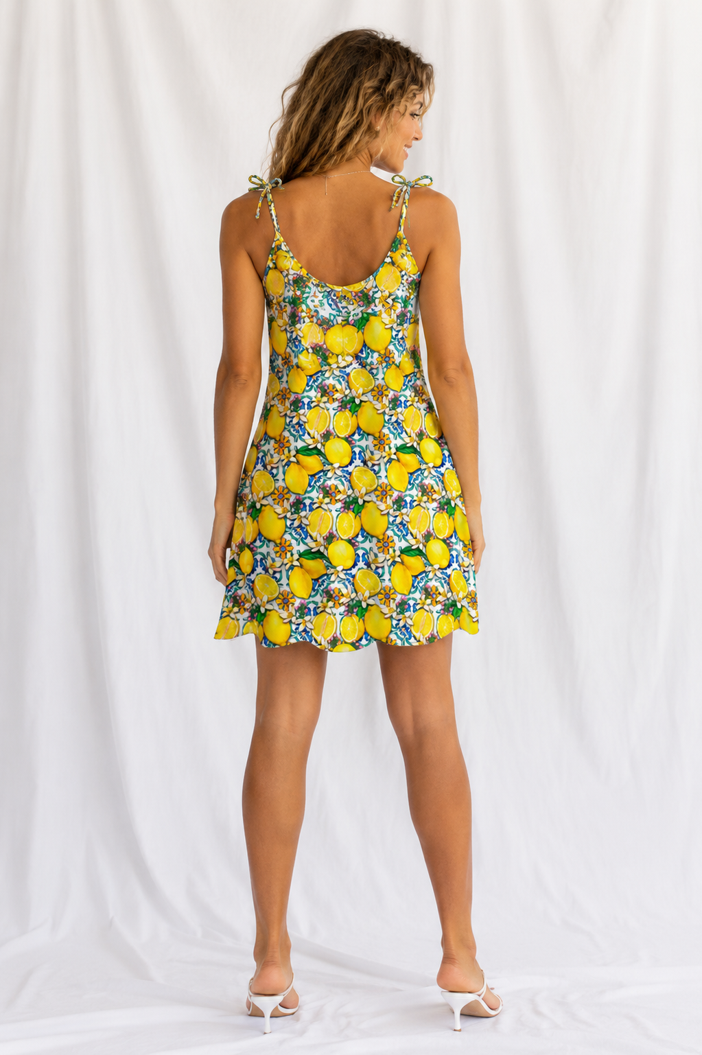 Lemon Beach Dress, Women’s Citrus Vacation Dress, Mediterranean Resort Dress, Summer Coastal Outfit