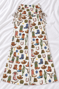 Western Cowgirl Wide Leg Pants | Women's Flowy Rodeo Lounge Pants