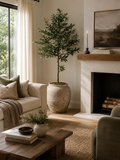 6FT Faux Olive Tree with Natural Wood Trunk & Lifelike Fruit – Artificial Indoor Plant