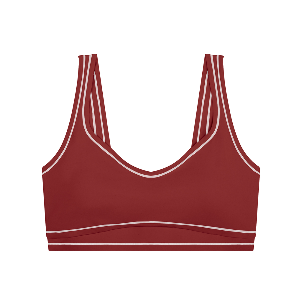 Topstitched Sports Bra with Built-In Padding | Women's Supportive Workout Bra