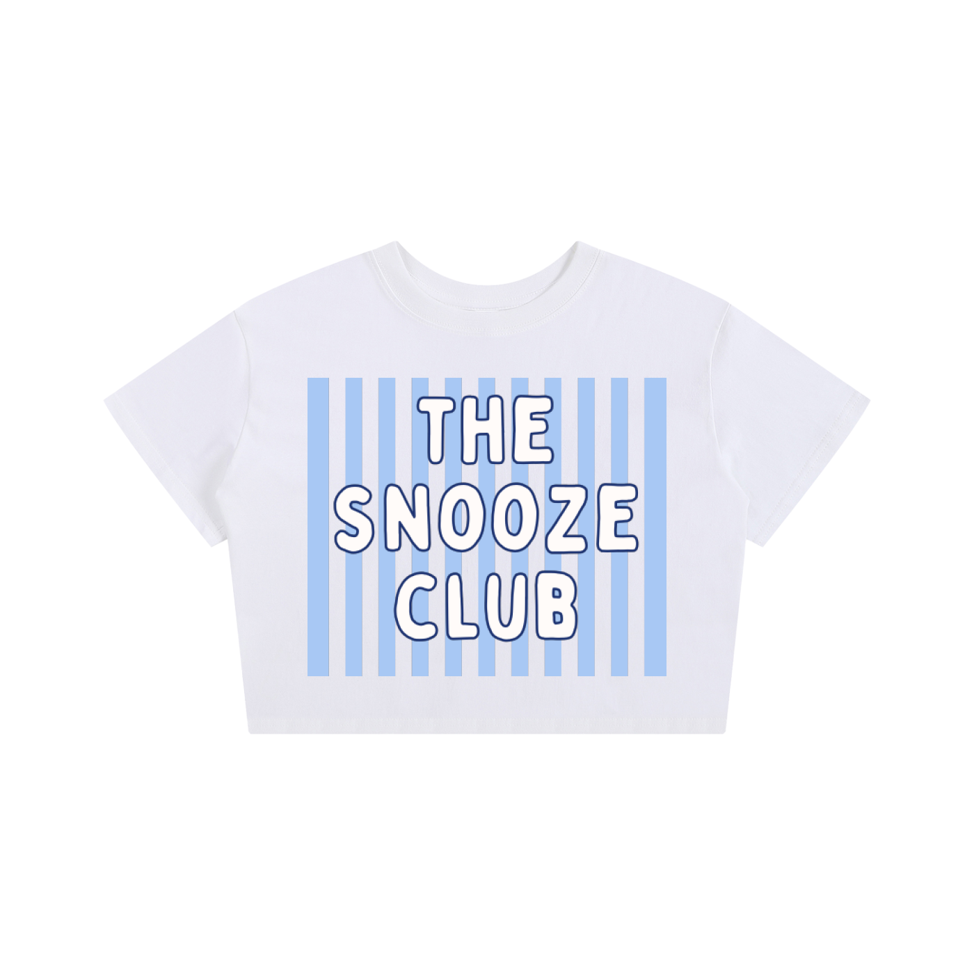 The Snooze Club Women's Baby Crop Tee | Cute Cotton Crop Top