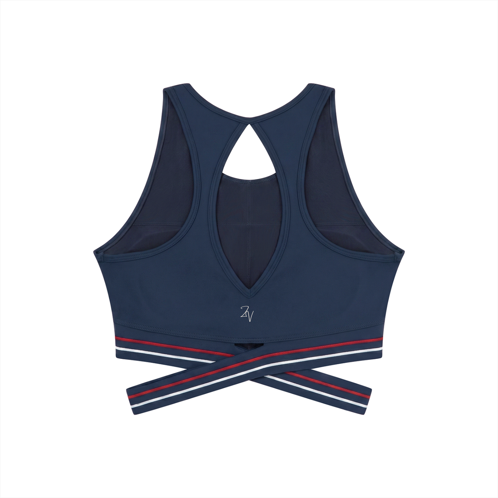 Women's Criss-Cross Band Sports Bra | Built-In Padded Tennis & Workout Bra