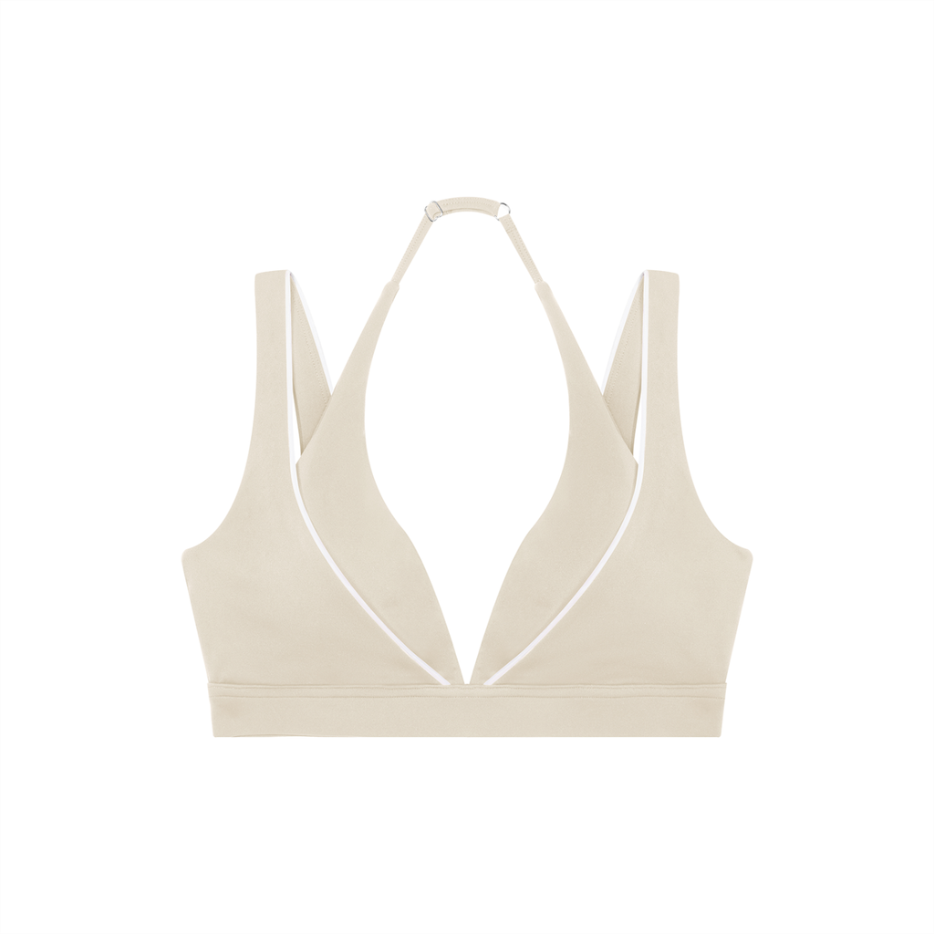 Women's Halter Neck Double Layer Sports Bra | Built-In Padded Athletic Workout Bra