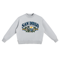 San Diego California Vintage Graphic Fleece Side Slit Crewneck Sweatshirt – Retro Coastal Beach Aesthetic