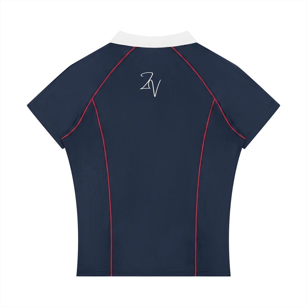 Women's Slim Fit Quarter-Zip Polo Shirt | Athletic Performance Golf Top