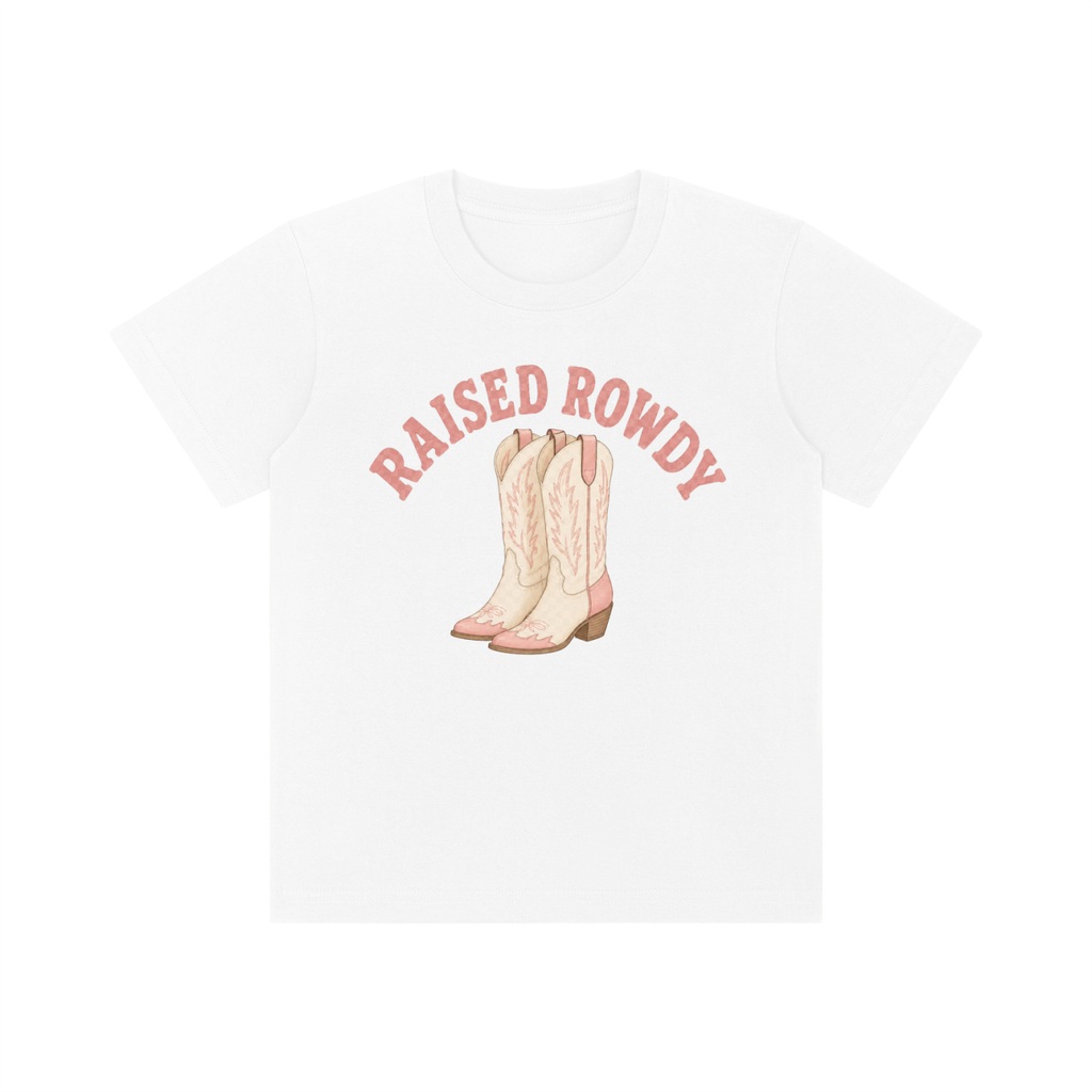 Raised Rowdy Kids Cotton Tee | Western Country Graphic T-Shirt for Toddlers & Youth