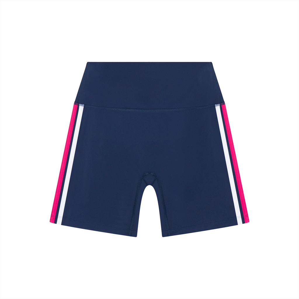 Women's Striped High Rise Tight Yoga Shorts | Athletic Performance Workout Shorts