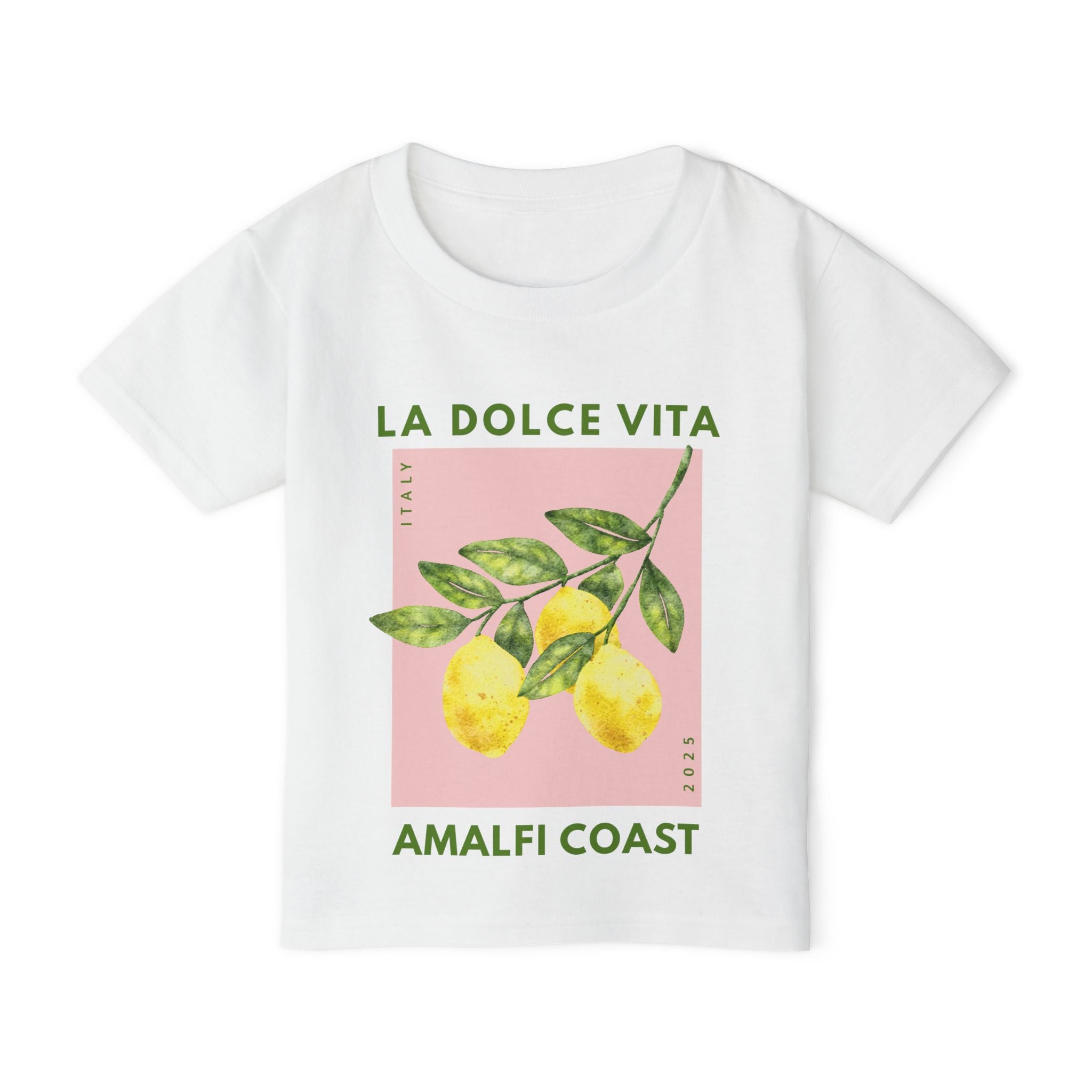 La Dolce Vita Amalfi Coast Toddler T-Shirt — Lemon Watercolor Italy Travel Tee
