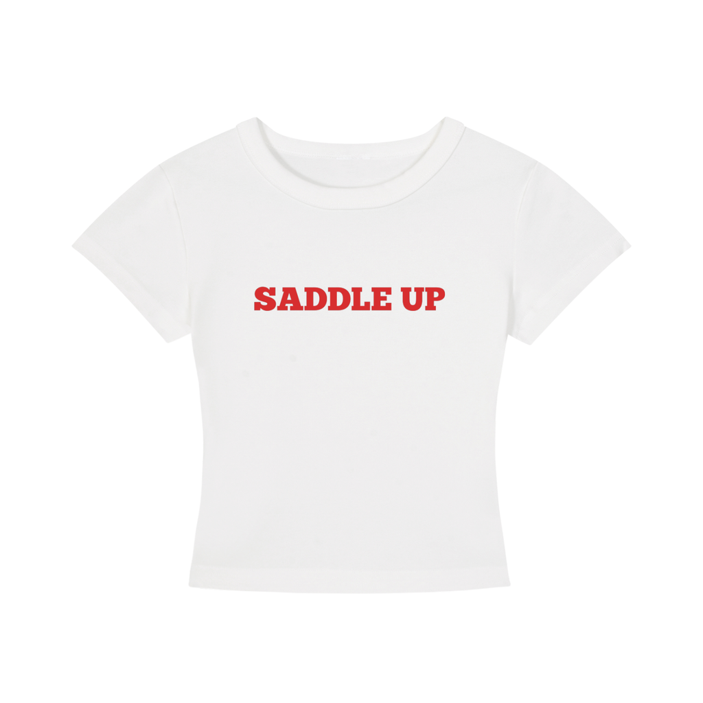 Saddle Up Women's Cropped Graphic Tee | Soft Cotton Stretch Western Crop Top